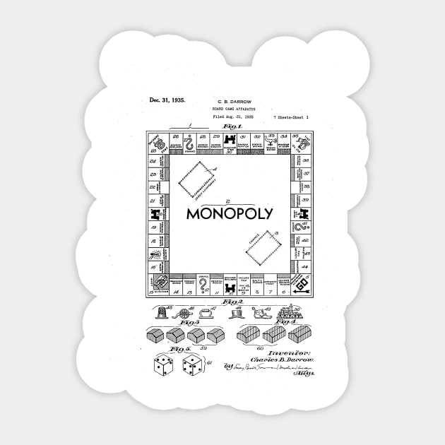 monopoly patent drawing Sticker by skstring